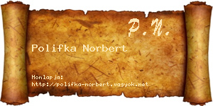 Polifka Norbert névjegykártya